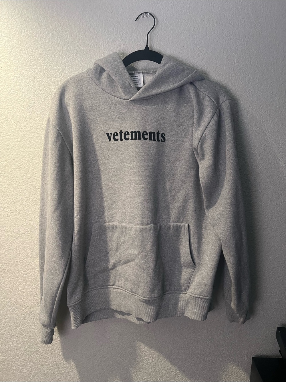 Vetements Light Gray Logo Hoodie - Men